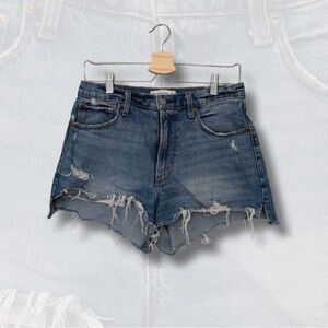 Abercrombie & Fitch Blue Distressed Jean Shorts